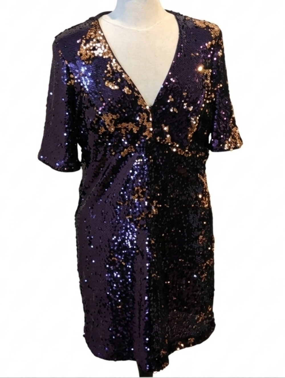 Purple and Rose Gold Sequin Dress